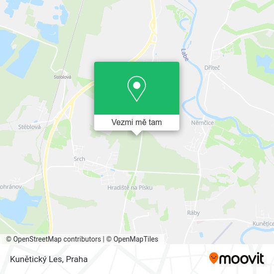Kunětický Les mapa