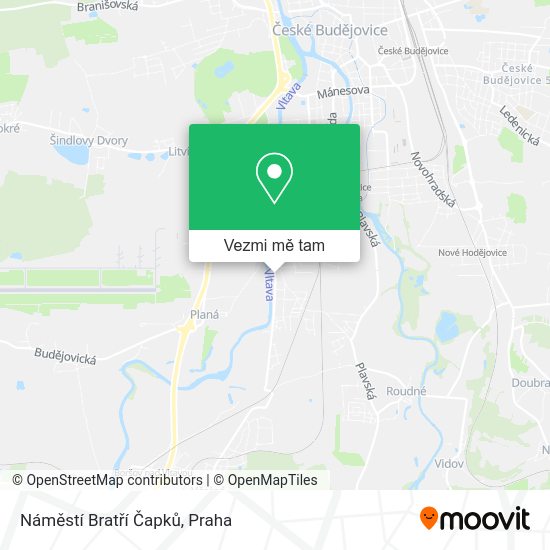 Náměstí Bratří Čapků mapa