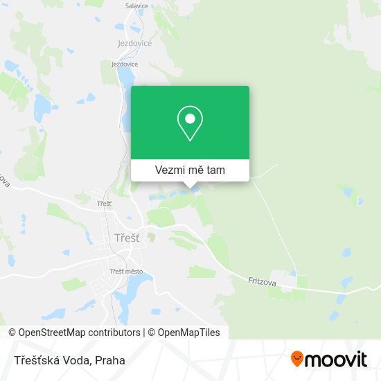 Třešťská Voda mapa
