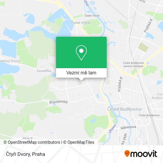 Čtyři Dvory mapa