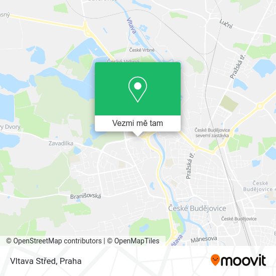 Vltava Střed mapa