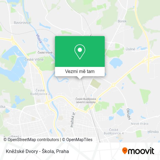 Kněžské Dvory - Škola mapa