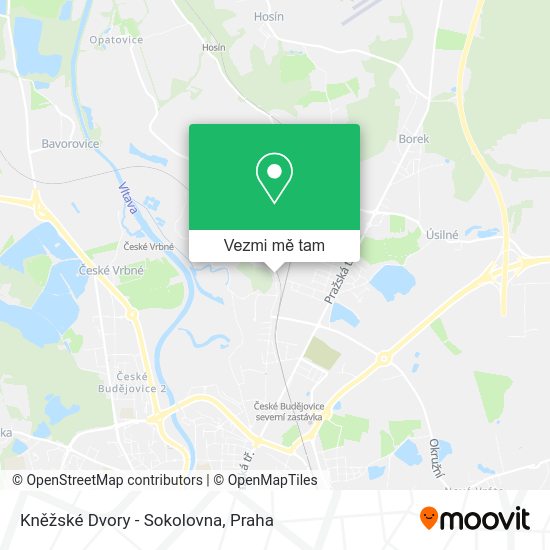 Kněžské Dvory - Sokolovna mapa