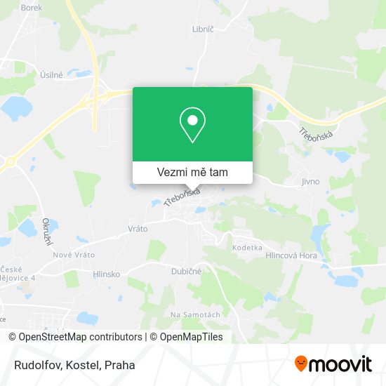 Rudolfov, Kostel mapa
