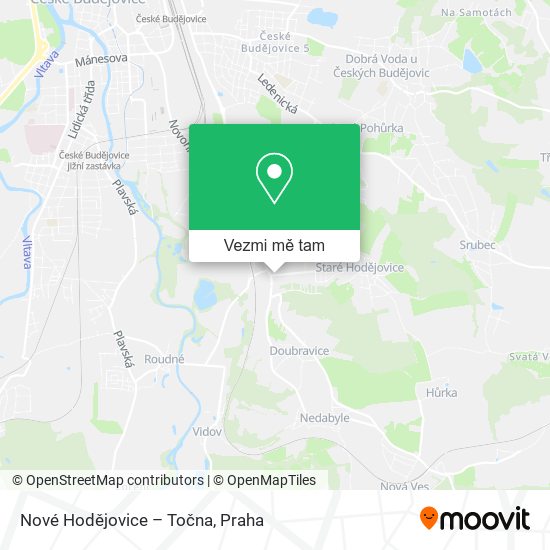 Nové Hodějovice – Točna mapa