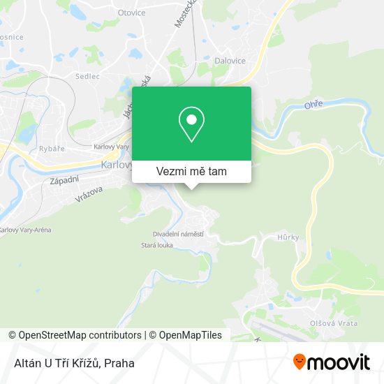 Altán U Tří Křížů mapa