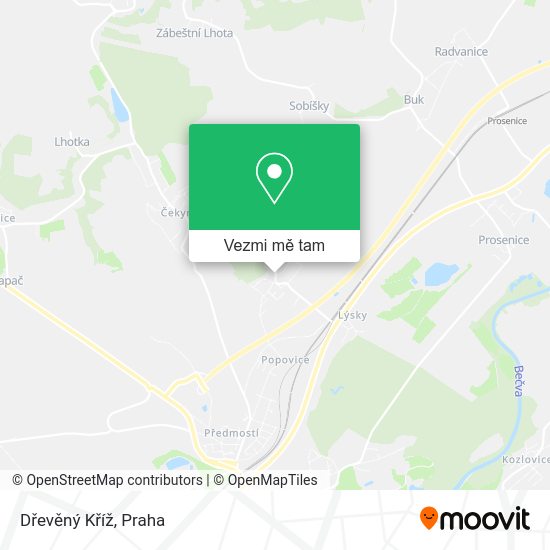 Dřevěný Kříž mapa