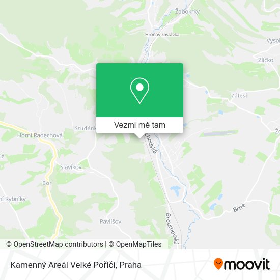Kamenný Areál Velké Poříčí mapa
