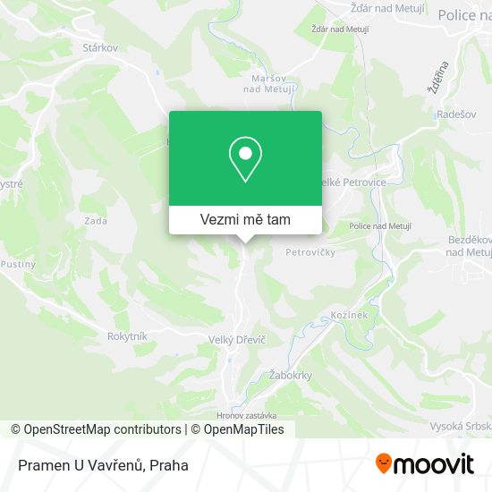 Pramen U Vavřenů mapa