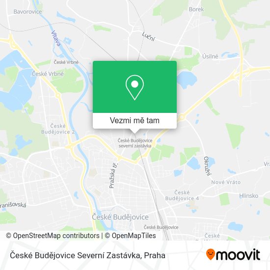České Budějovice Severní Zastávka mapa