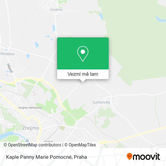 Kaple Panny Marie Pomocné mapa