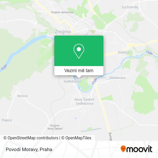 Povodí Moravy mapa