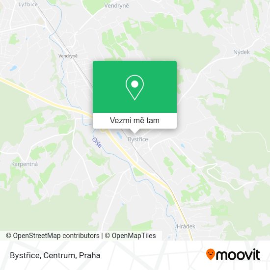 Bystřice, Centrum mapa