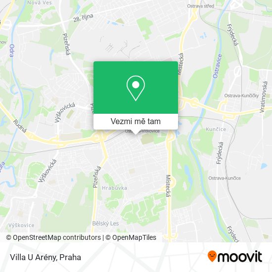 Villa U Arény mapa