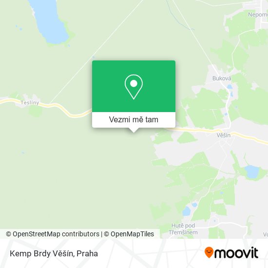 Kemp Brdy Věšín mapa