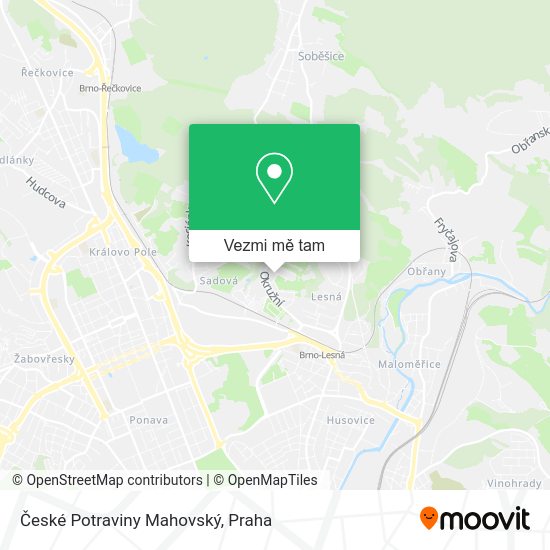 České Potraviny Mahovský mapa