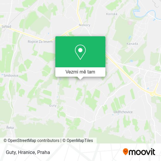 Guty, Hranice mapa