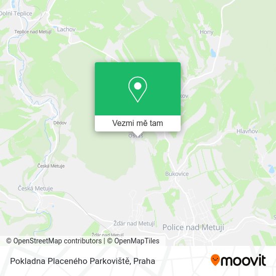 Pokladna Placeného Parkoviště mapa