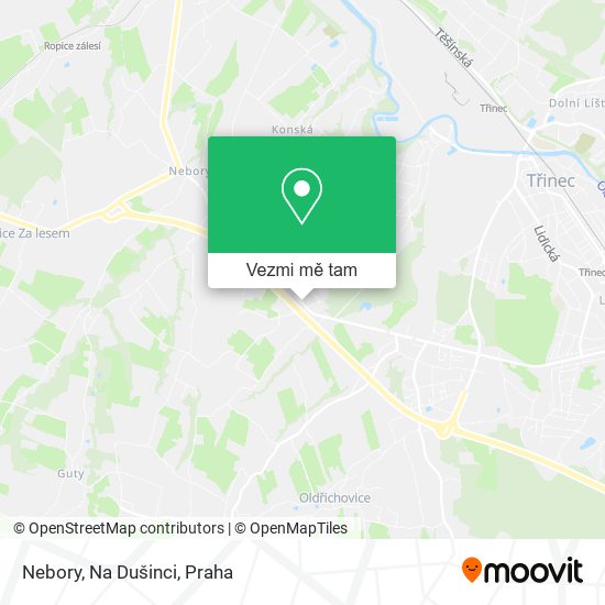 Nebory, Na Dušinci mapa
