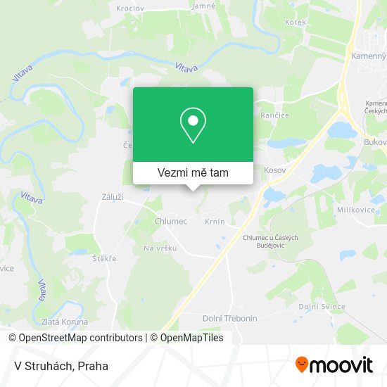 V Struhách mapa