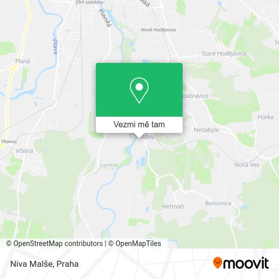 Niva Malše mapa