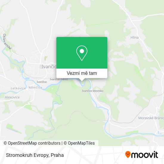 Stromokruh Evropy mapa