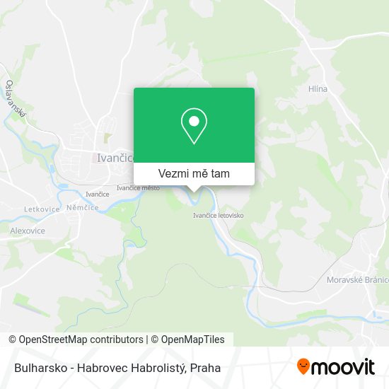 Bulharsko - Habrovec Habrolistý mapa