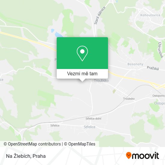 Na Žlebích mapa