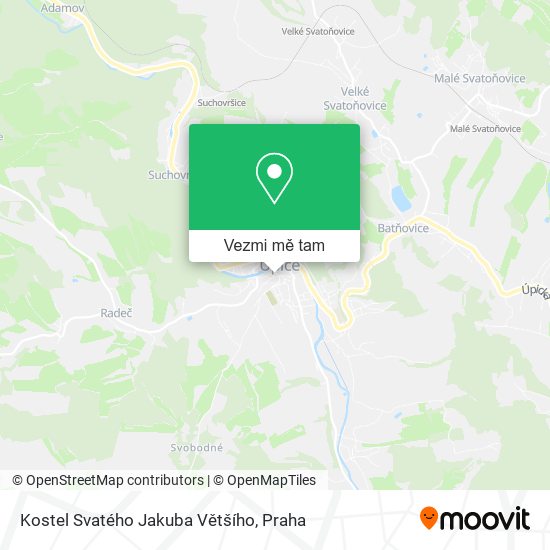 Kostel Svatého Jakuba Většího mapa