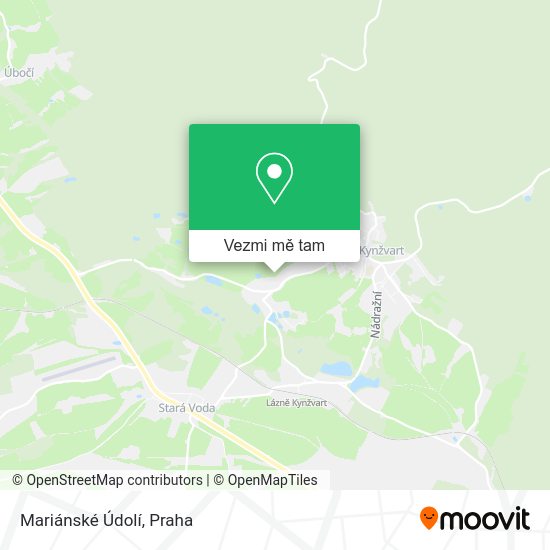 Mariánské Údolí mapa