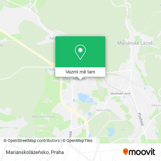 Mariánskolázeňsko mapa