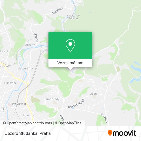 Jezero Studánka mapa