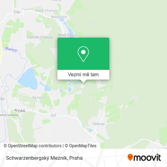 Schwarzenbergský Mezník mapa