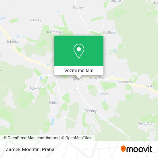 Zámek Mochtín mapa