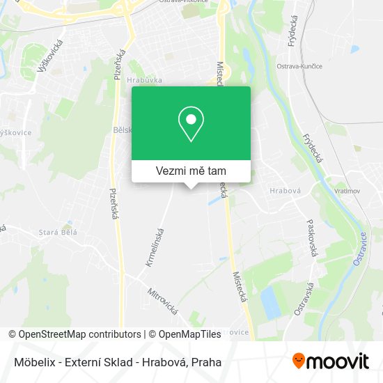 Möbelix - Externí Sklad - Hrabová mapa