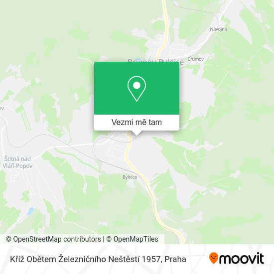 Kříž Obětem Železničního Neštěstí 1957 mapa