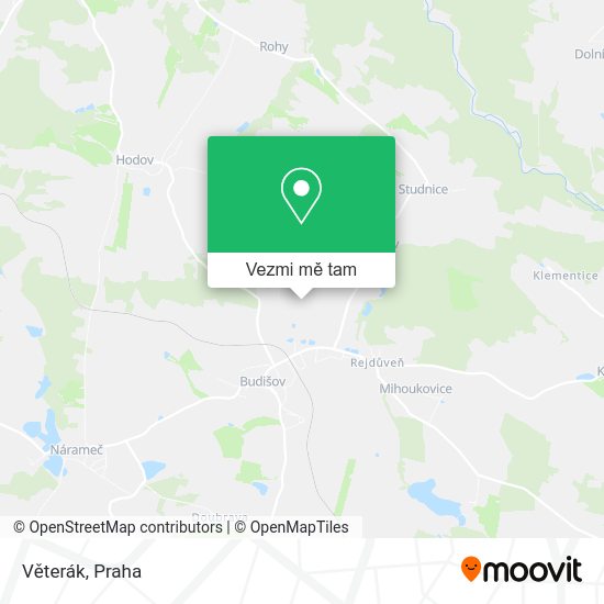 Věterák mapa
