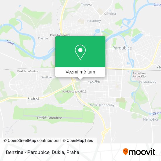 Benzina - Pardubice, Dukla mapa