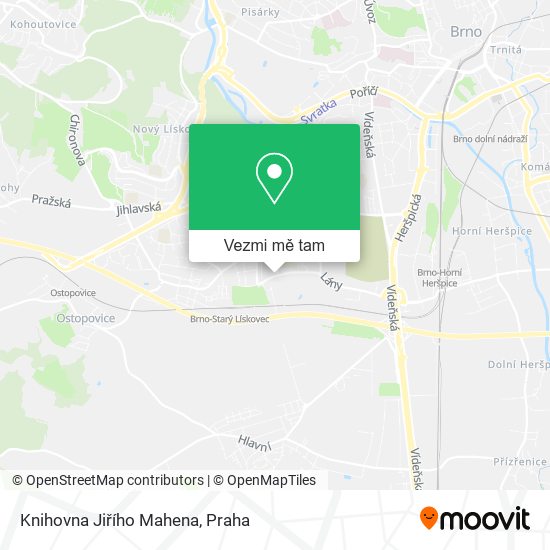 Knihovna Jiřího Mahena mapa