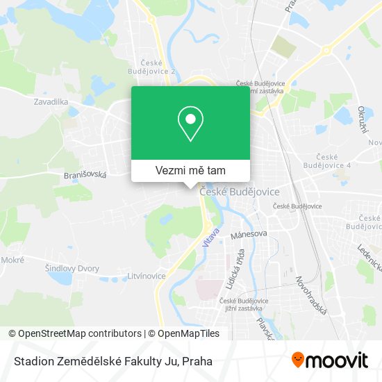 Stadion Zemědělské Fakulty Ju mapa