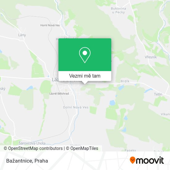 Bažantnice mapa