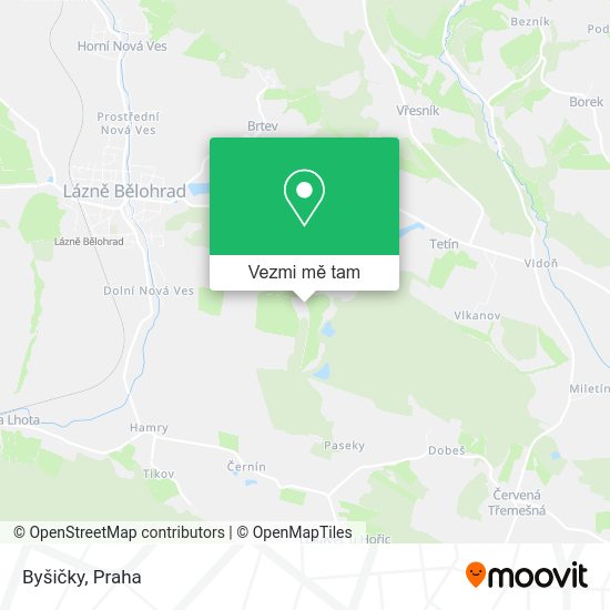 Byšičky mapa