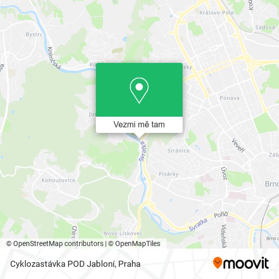 Cyklozastávka POD Jabloní mapa