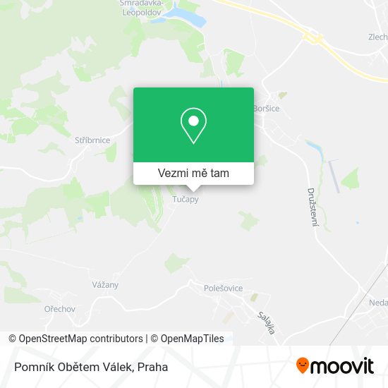 Pomník Obětem Válek mapa