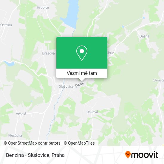 Benzina - Slušovice mapa