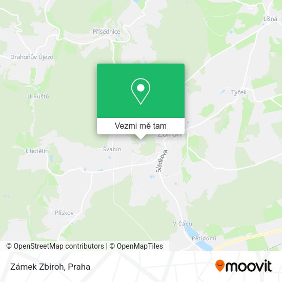Zámek Zbiroh mapa