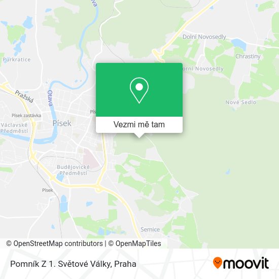Pomník Z 1. Světové Války mapa