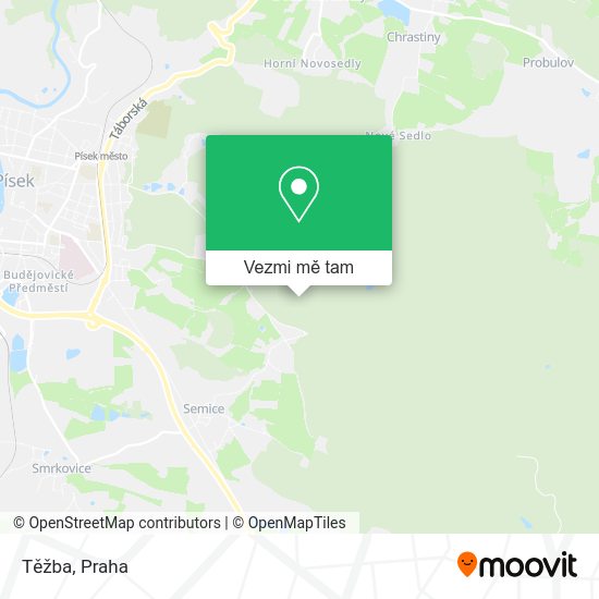 Těžba mapa