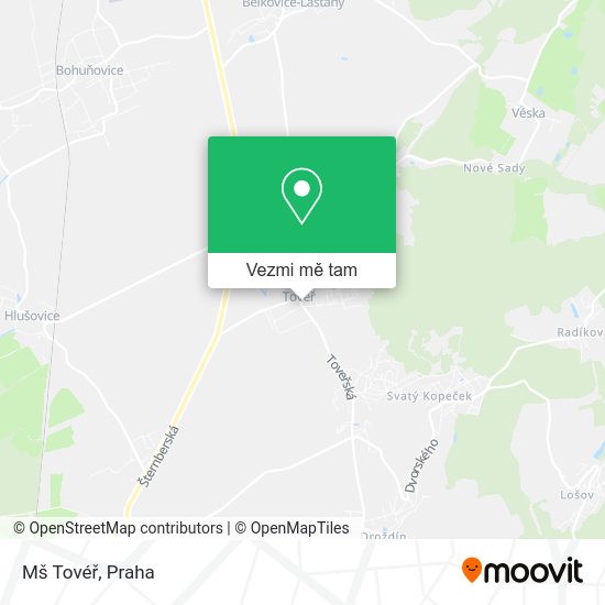 Mš Tovéř mapa