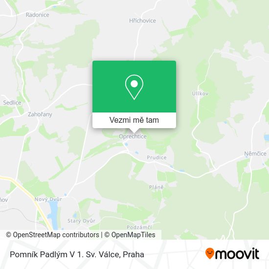 Pomník Padlým V 1. Sv. Válce mapa